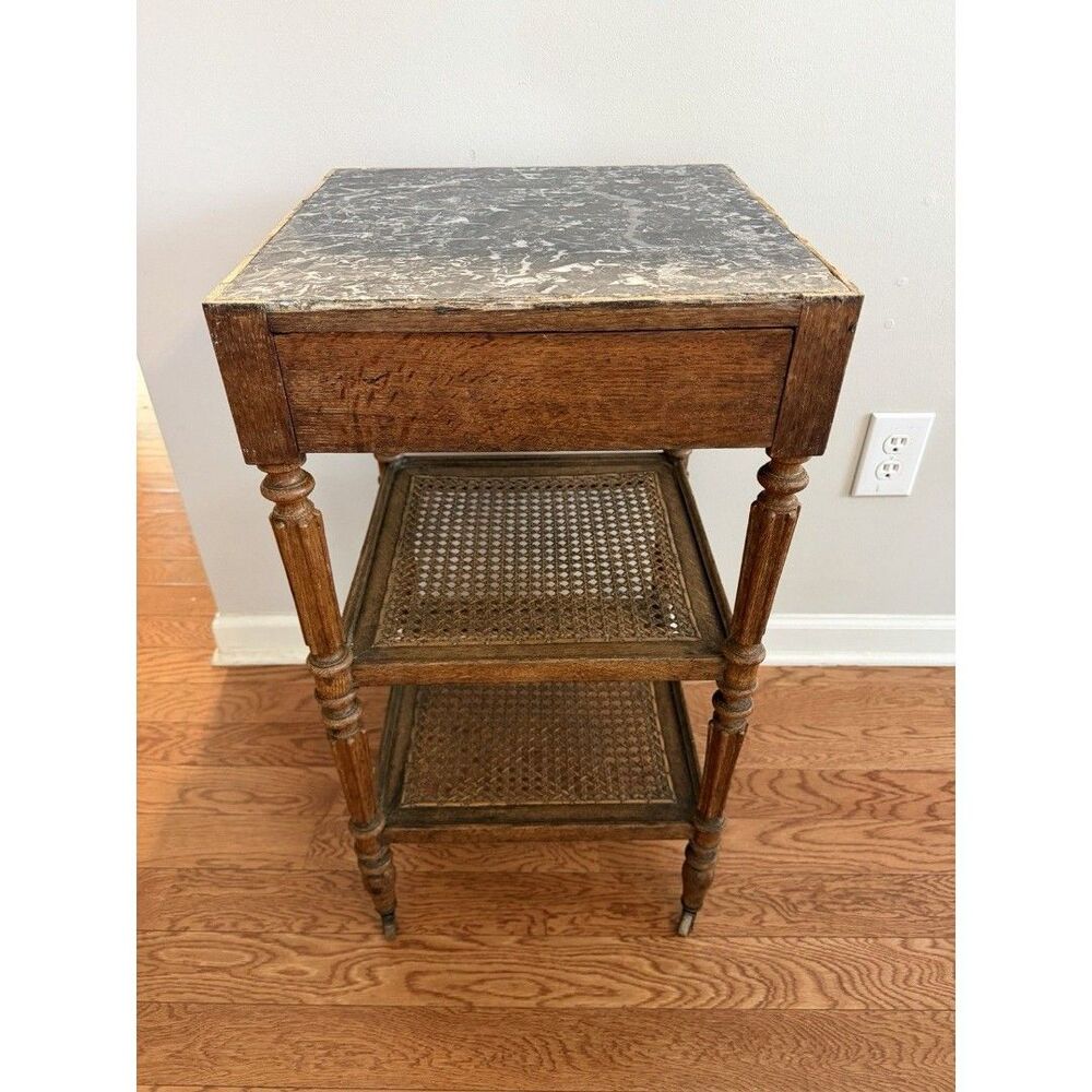 Antique French 19th-century Louis Philippe side table with Marble Top